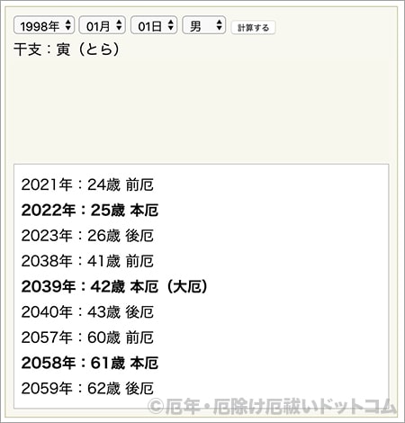 1998年生まれの男性 厄年はいつ 厄年 厄除け厄祓いドットコム のブログ