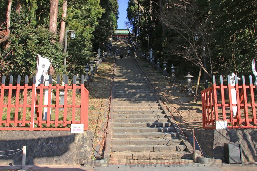 志波彦神社・鹽竈神社 名物の石段の様子