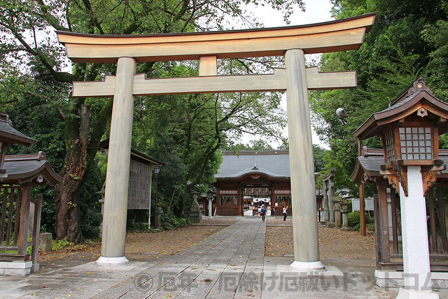 須賀神社 境内入口の二の鳥居の様子