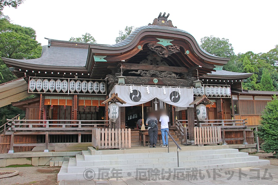 須賀神社 御祈祷が執り行われる拝殿の様子