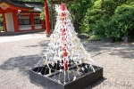 千葉神社 境内のおみくじ掛けの様子