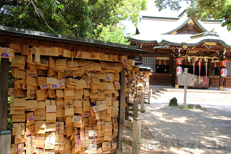 千葉神社 千葉天神近くの絵馬掛けの様子