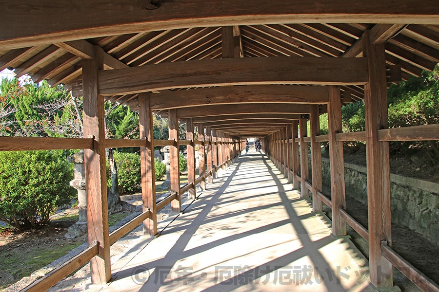 吉備津神社 真っ直ぐに伸びる廻廊の様子（その1）